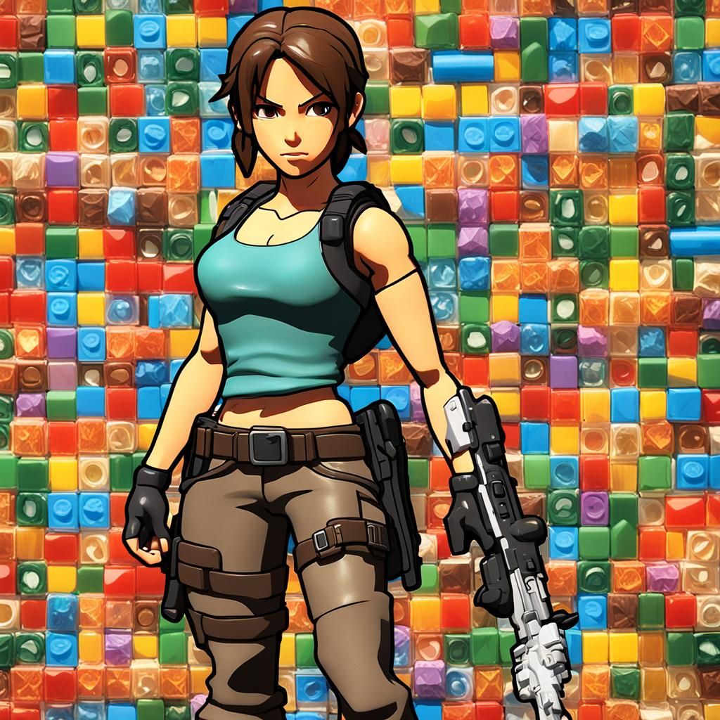 Lara Croft as Anime Chibi Figurine