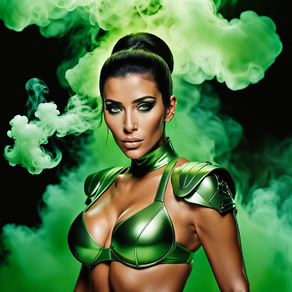 Kim Kardashian as Leia in Metal Bikini