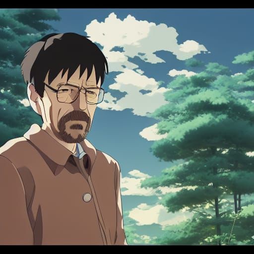 Walter White in Studio Ghibli Anime Style