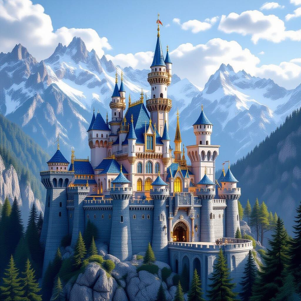 Fantasy Castle in Fairy-Tale Style