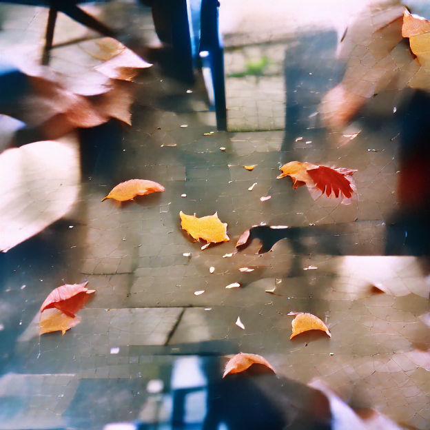 Falling Autumn Leaves Capture Fleeting Moment