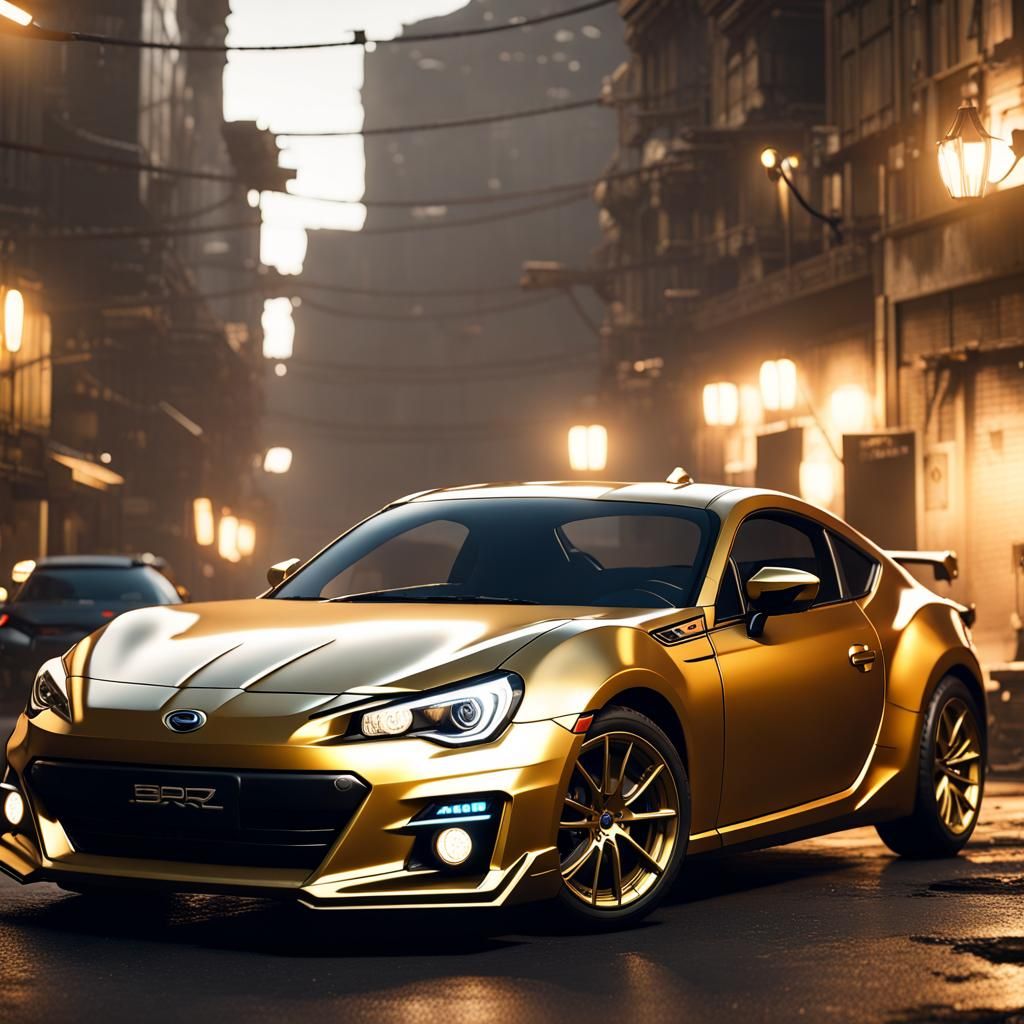 Gold Subaru BRZ: 3D Cinematic Render