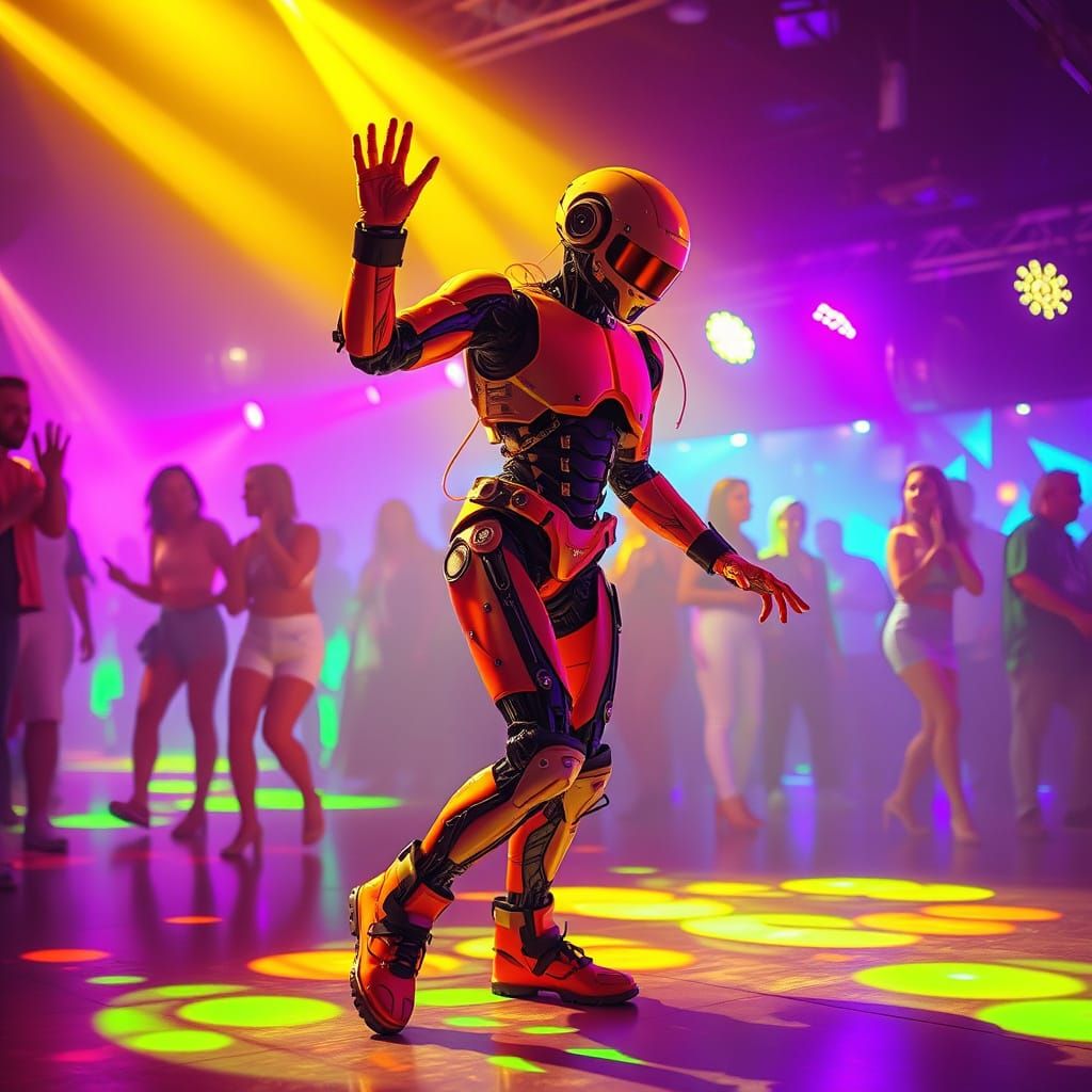 Cyborg Dancer Radiates Energetic Vibrance on the Rave Floor