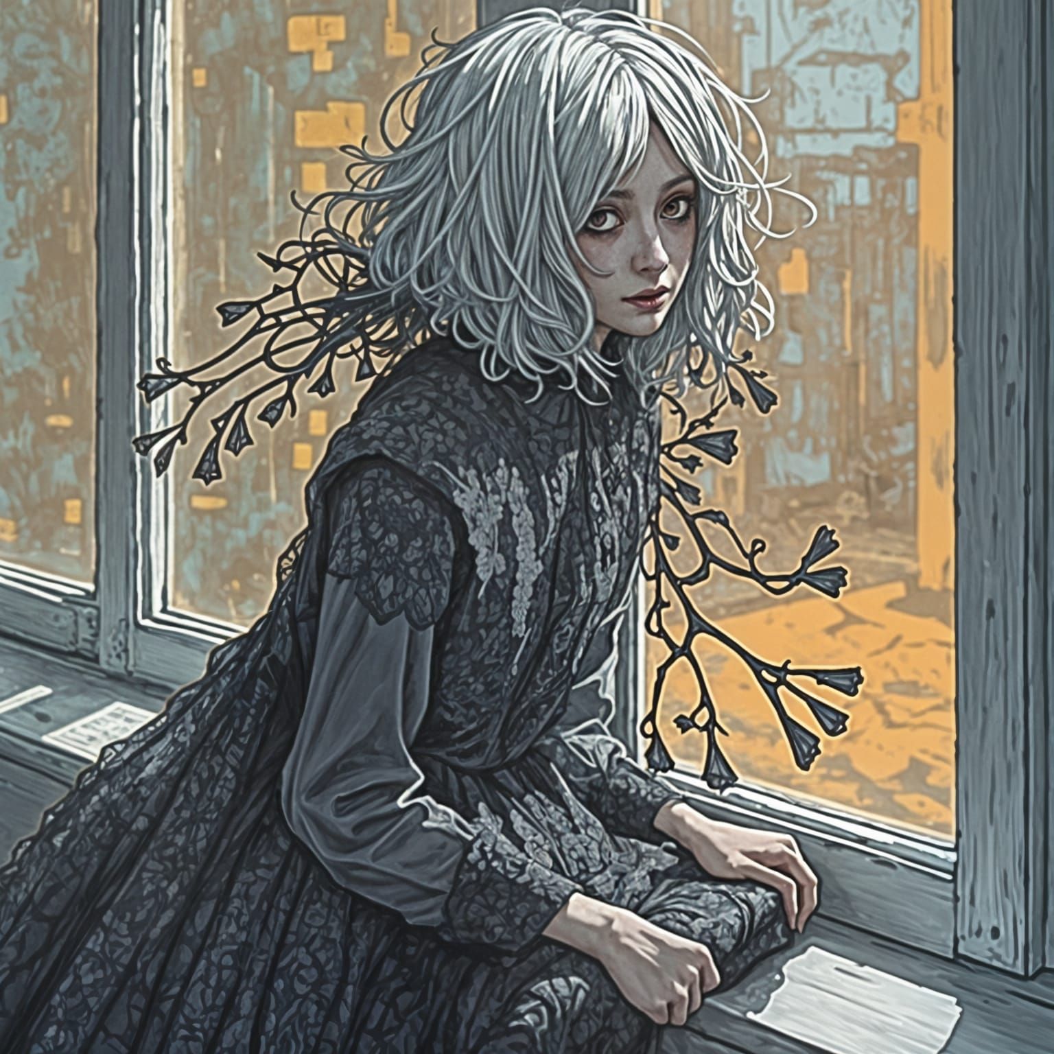 art by Alayna Danner, Ismail Inceoglu, and Yoshitaka Amano. A shadow manipulator, blending into the night, only eyes vis...