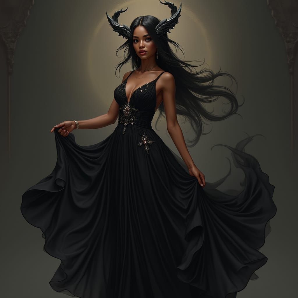 Goddess of Death: Hyperrealistic Anime-Inspired Portrait