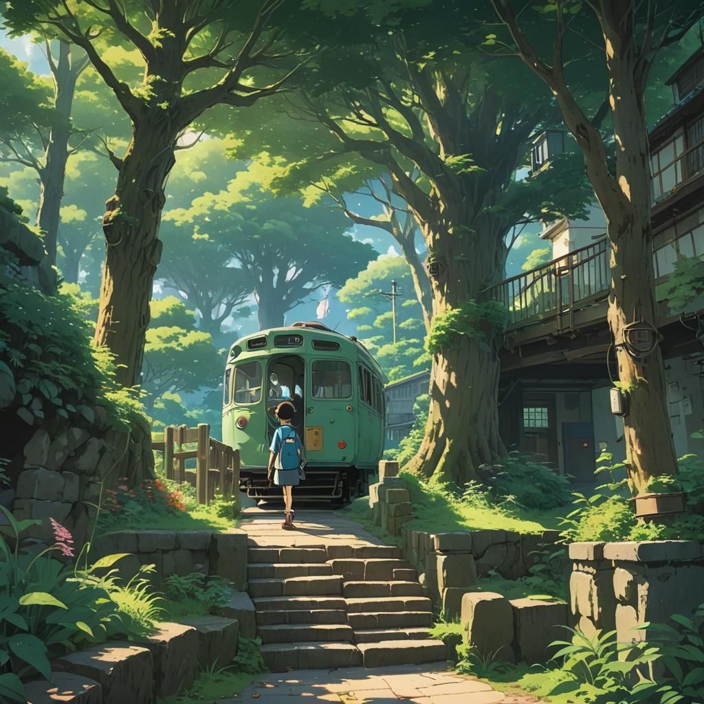 Anime Key Visual in Studio Ghibli Style