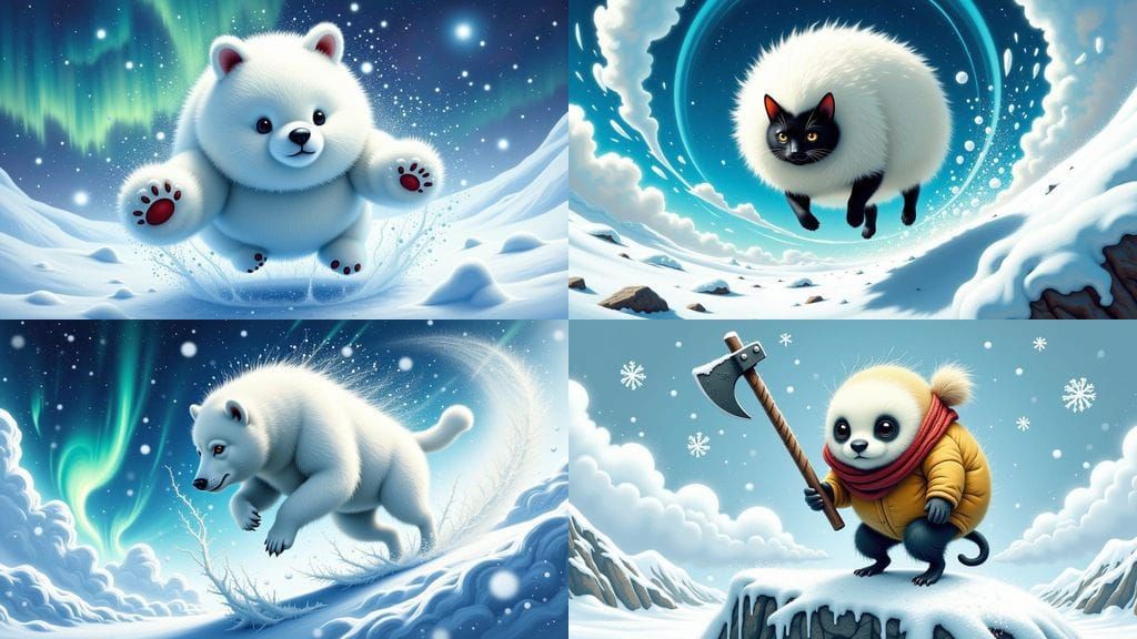 Surreal Arctic Lemming Captured in Action, in Whimsical Natu...