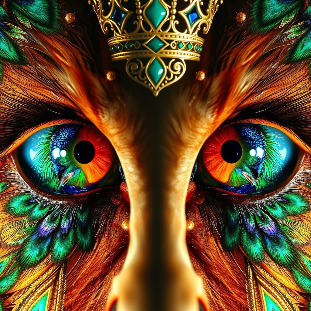 Surreal Royal Eyes Double Exposure in Hyper-Realistic 8K