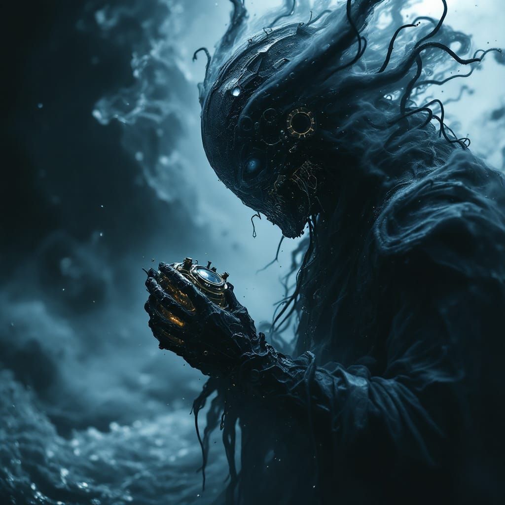 Surreal Fog Humanoid with Cursed Device