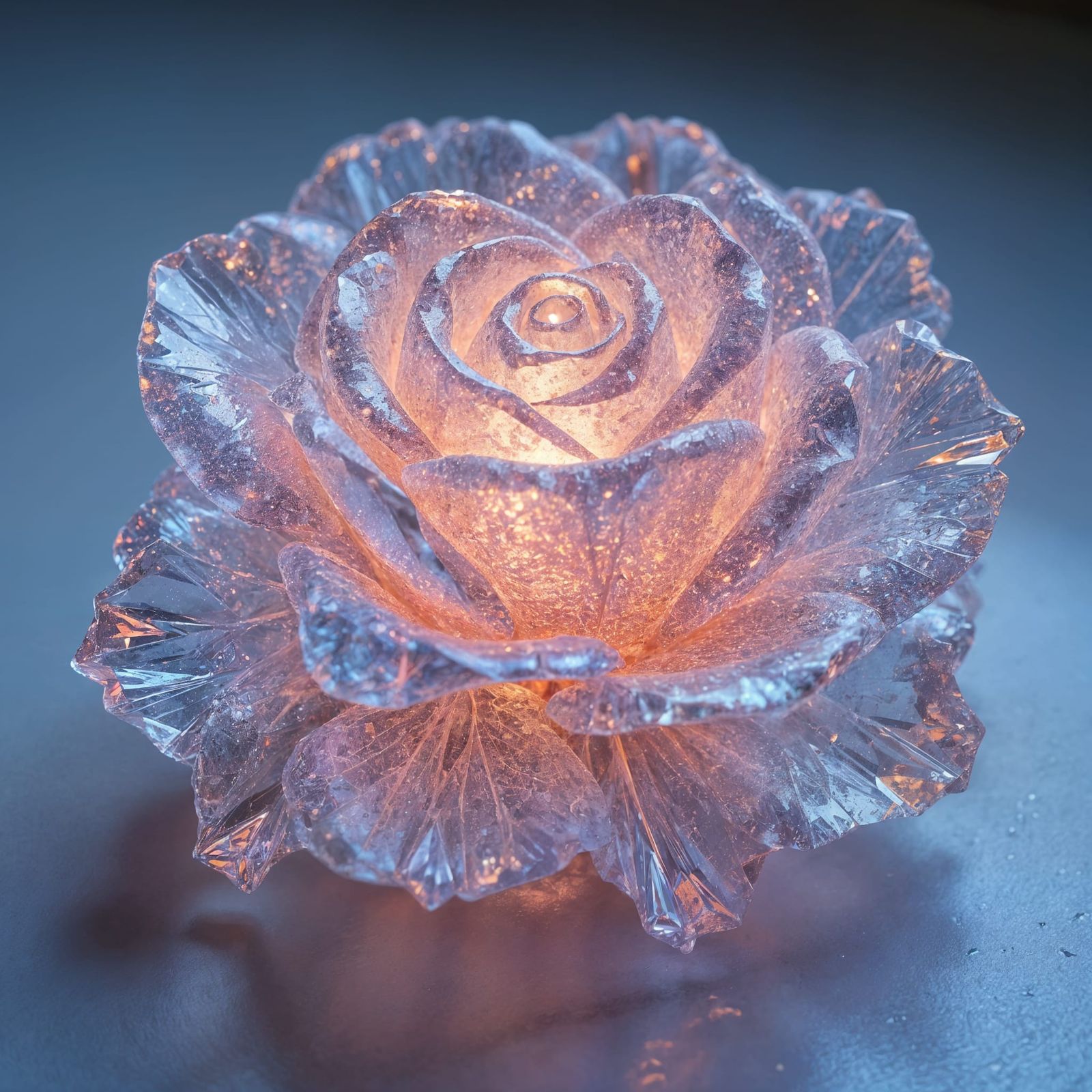 Spectacular Crystal Rose in Laser Precision