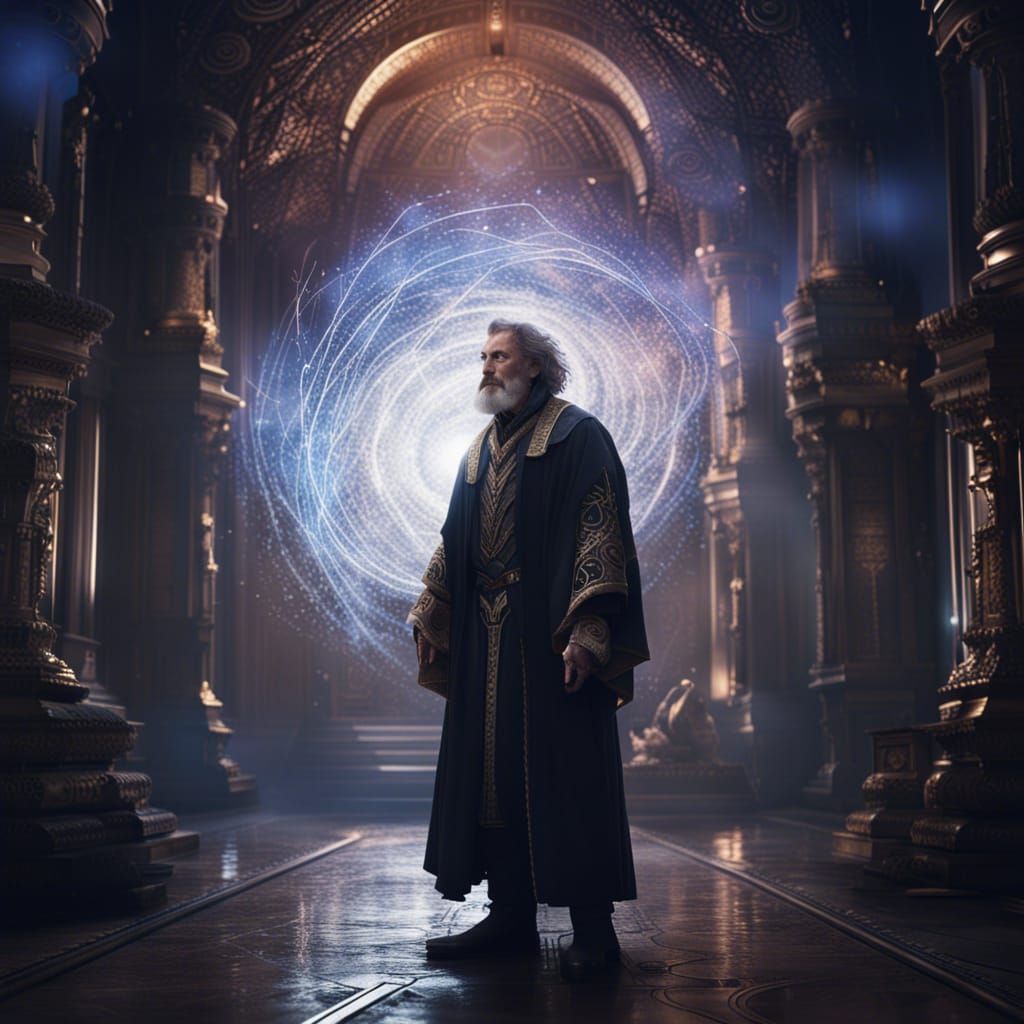 Epic Light Wizard in a Digital Matte Painting