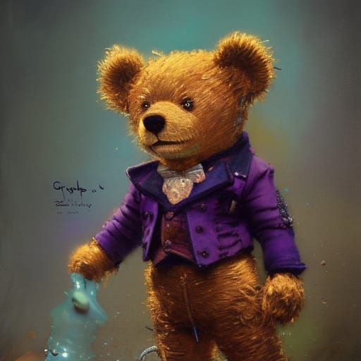 Steampunk Teddy Bear in Hyperrealistic Style