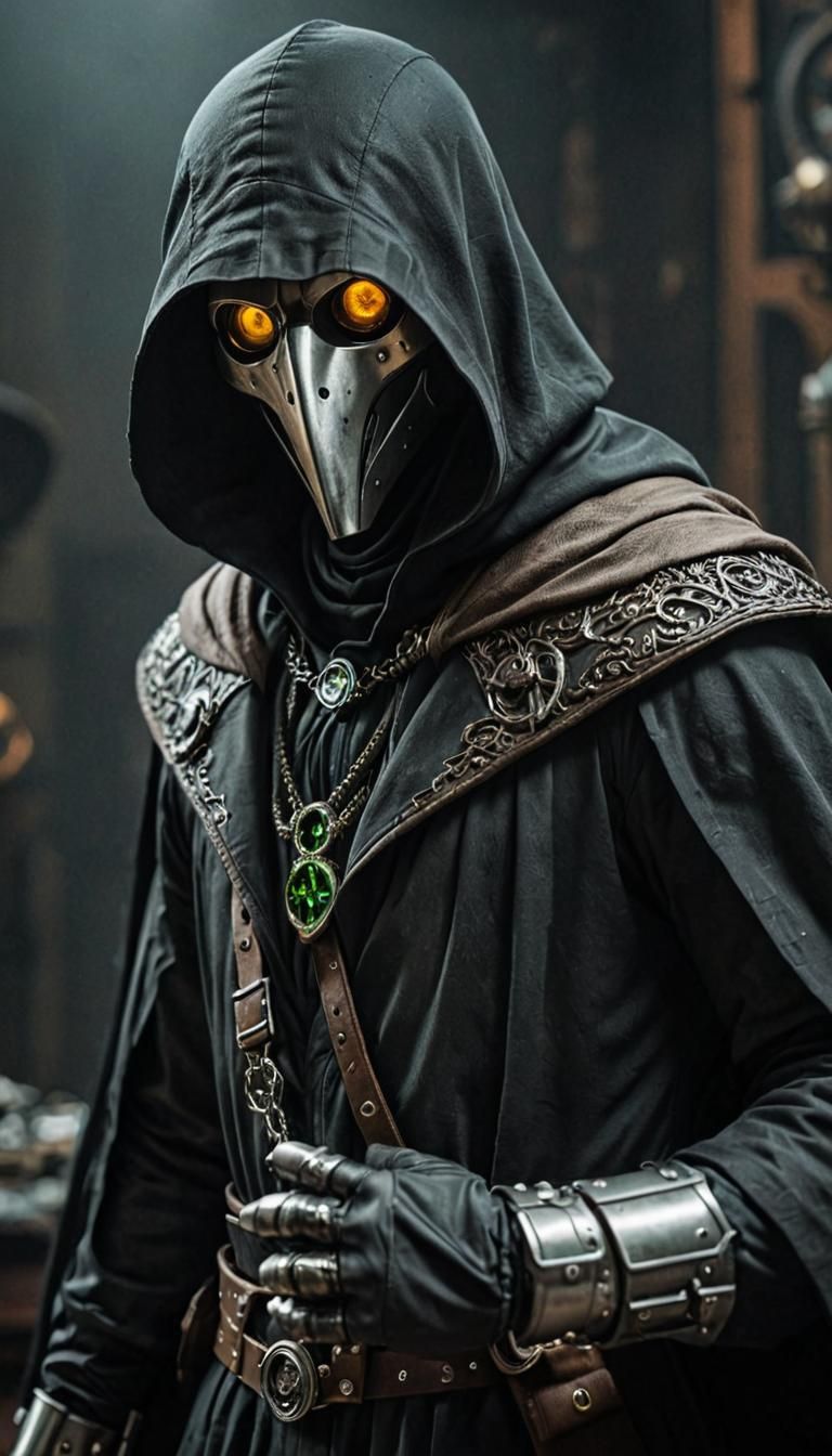Futuristic Plague Doctor: Dr. Doom Photorealistic Image