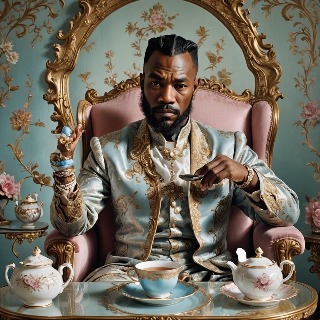 Mister T Sipping Tea: Surrealist Portrait