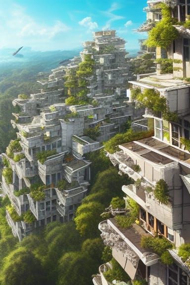 Cliffside Village Architecture Concept Art