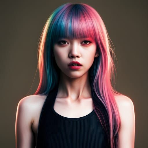 Creepy Glitch Horror Girl in Kigitsu Style