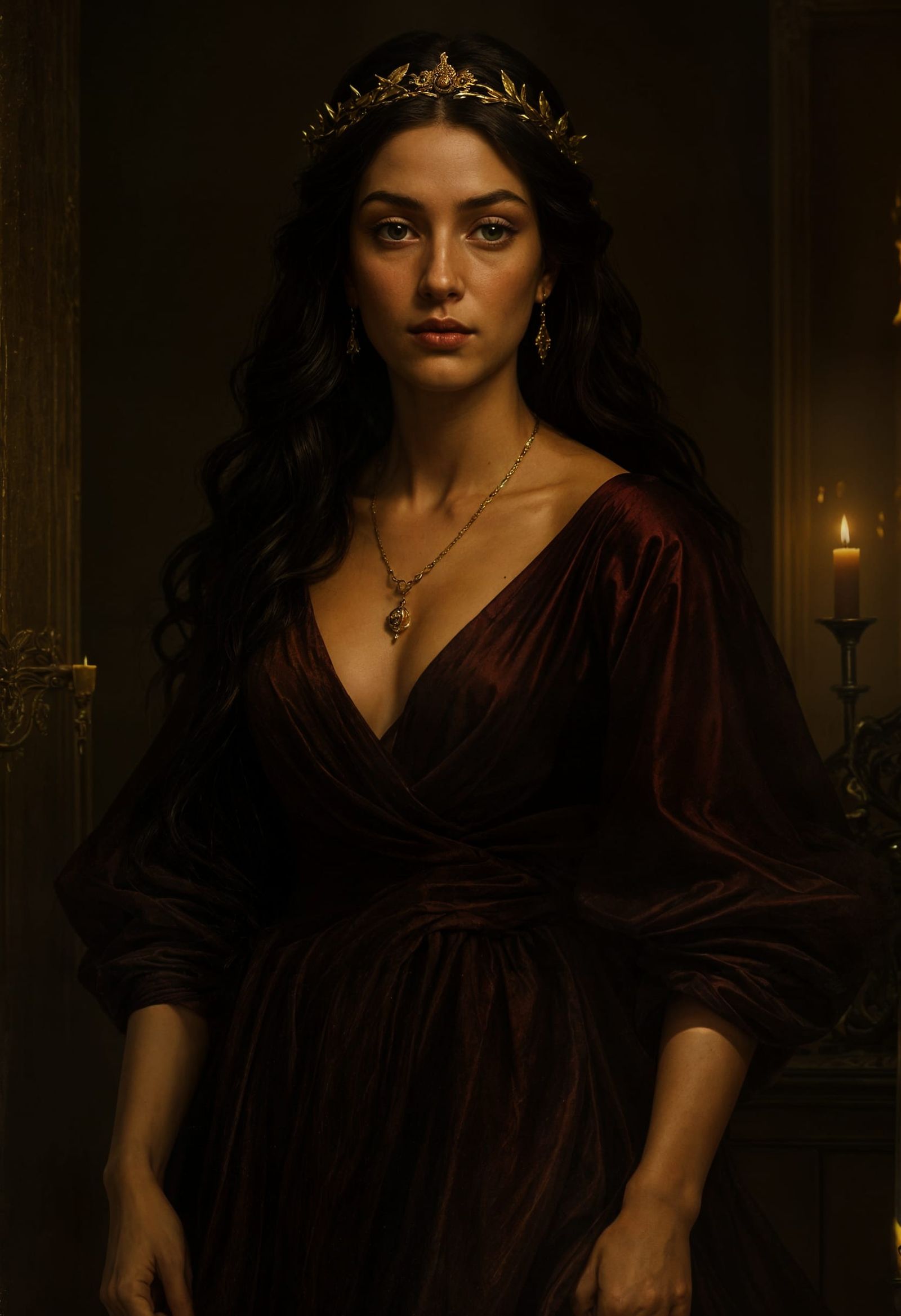 Immortal Muse Portrait in Classical Baroque Style