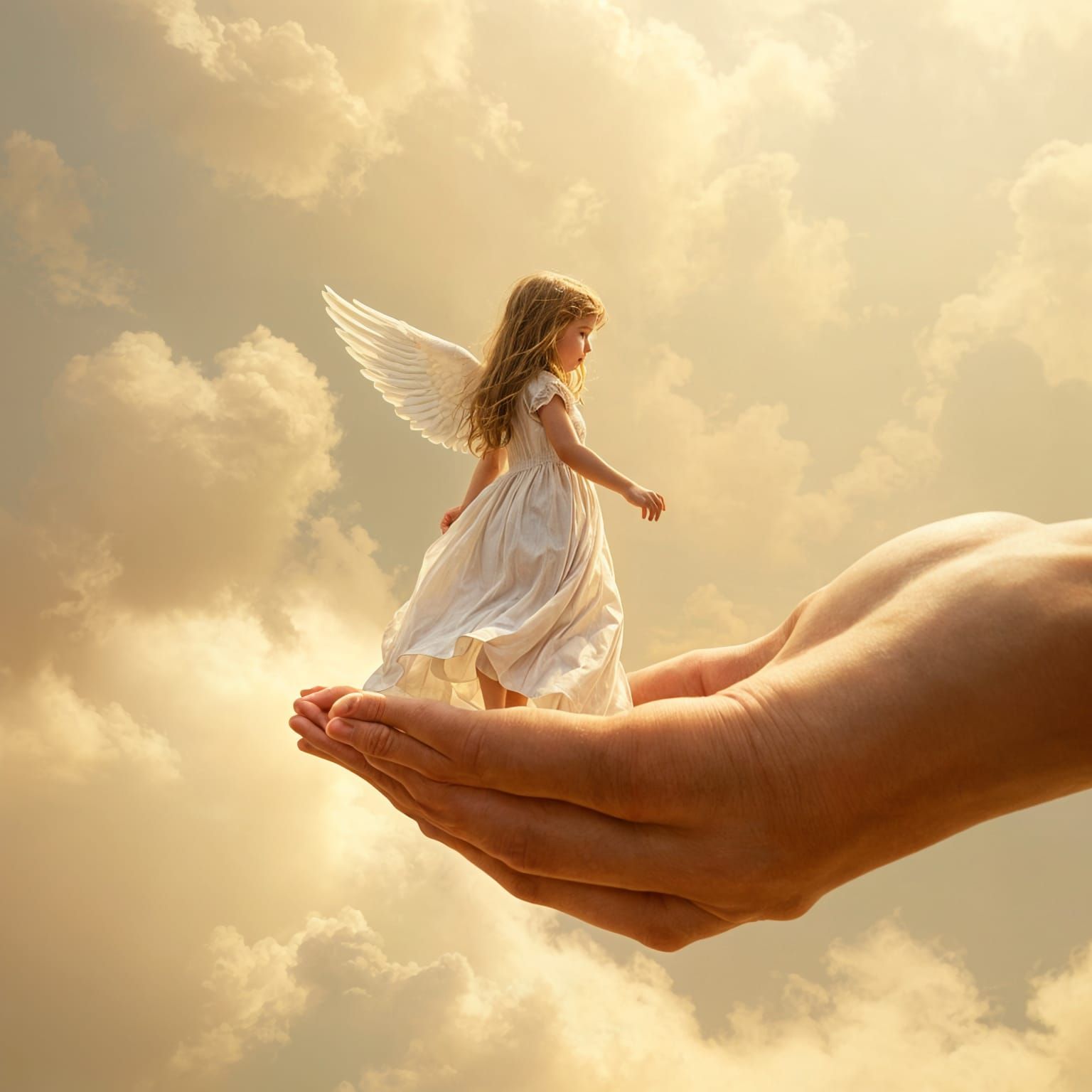 An Angel Descends into the Gentle Giant's Hand