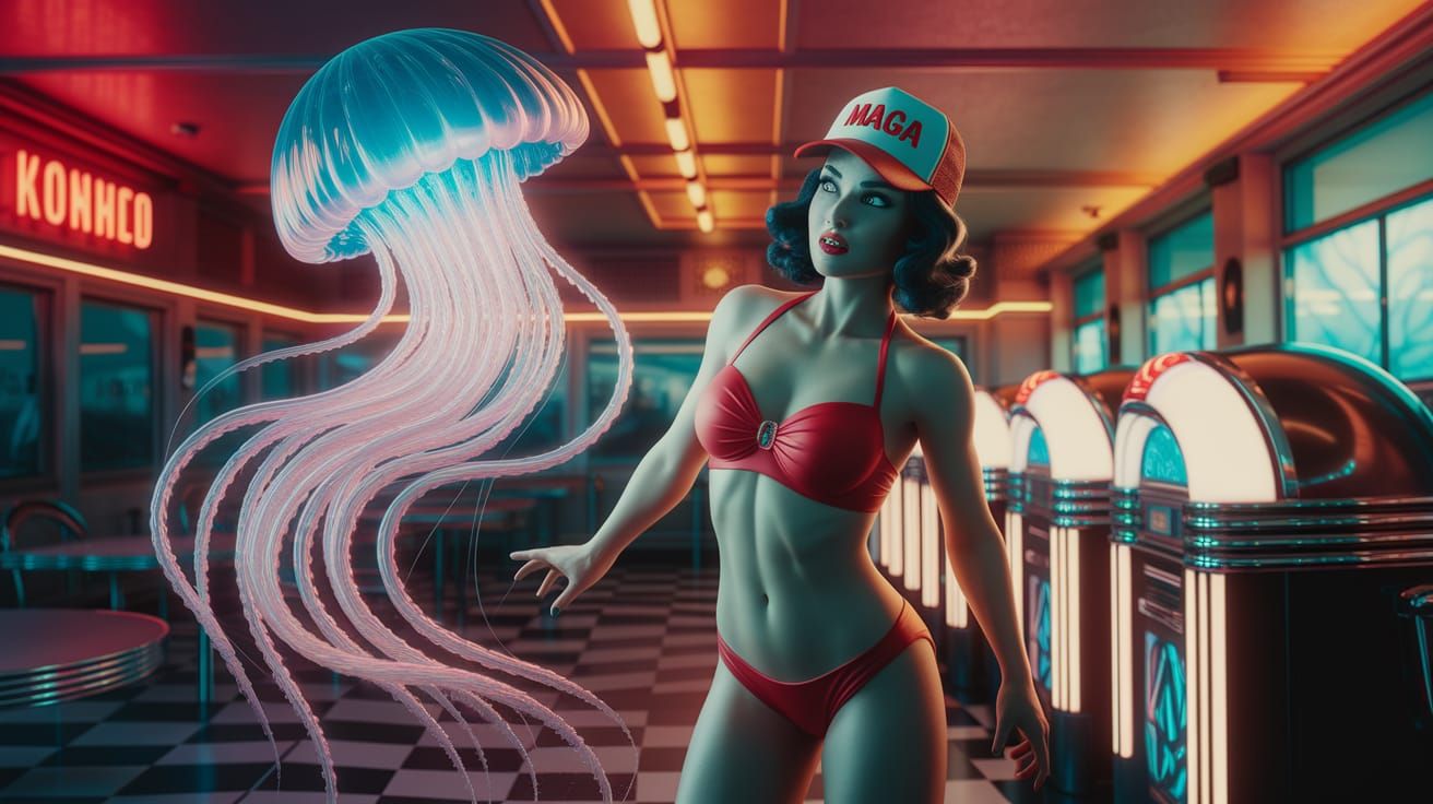 Retro Horror: Alien Encounter at a 1950s Diner