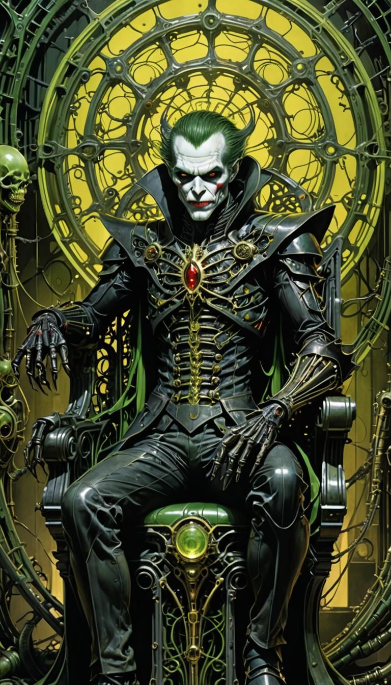 Vampire Joker in Biomechanical Suit, Hyperrealism