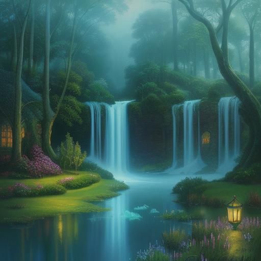 Ethereal Kelpie Water Horse in Fantasy Landscape