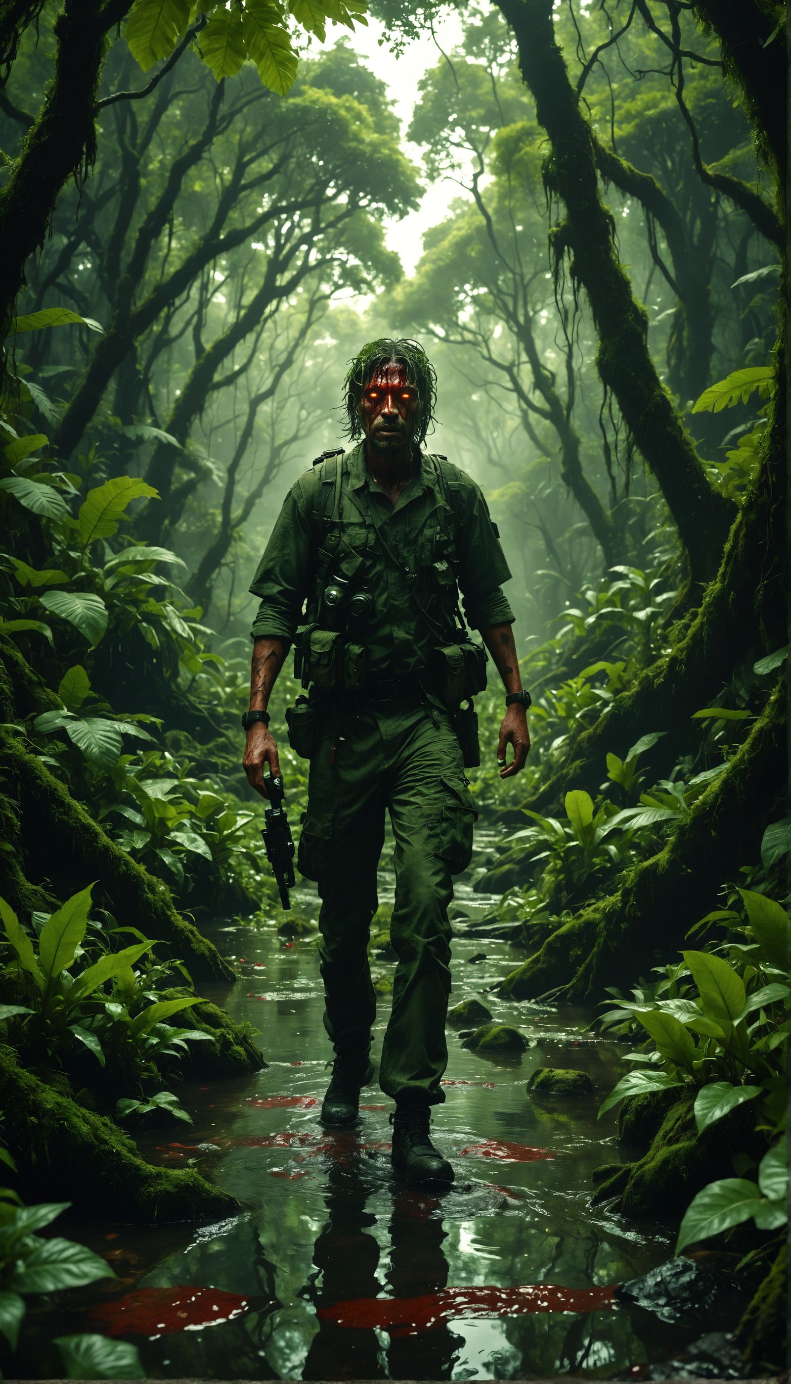 Menacing Jungle Scene After Apocalypse