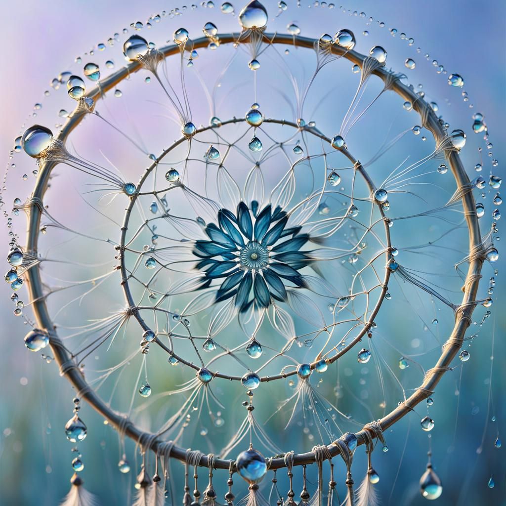 Dendritic Dewdrop Dreamcatcher: Dreamcore Art
