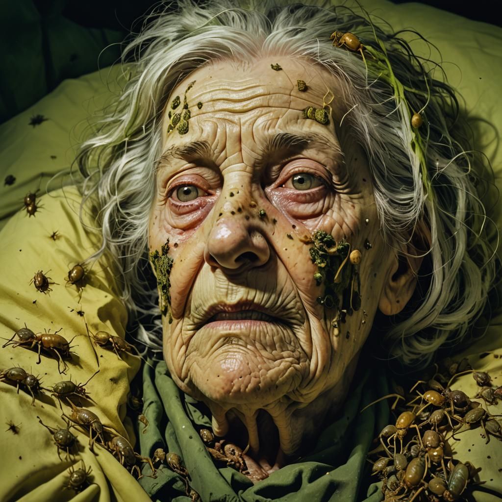 Maggot Infested Sleep: A Dark Surreal Portrait