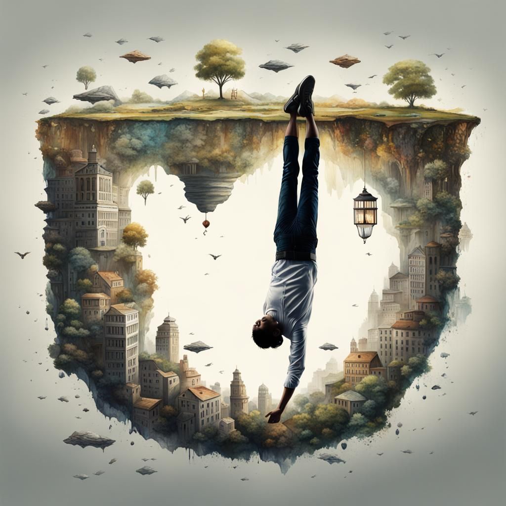 Unconventional Upside Down Artwork with Creative Elements