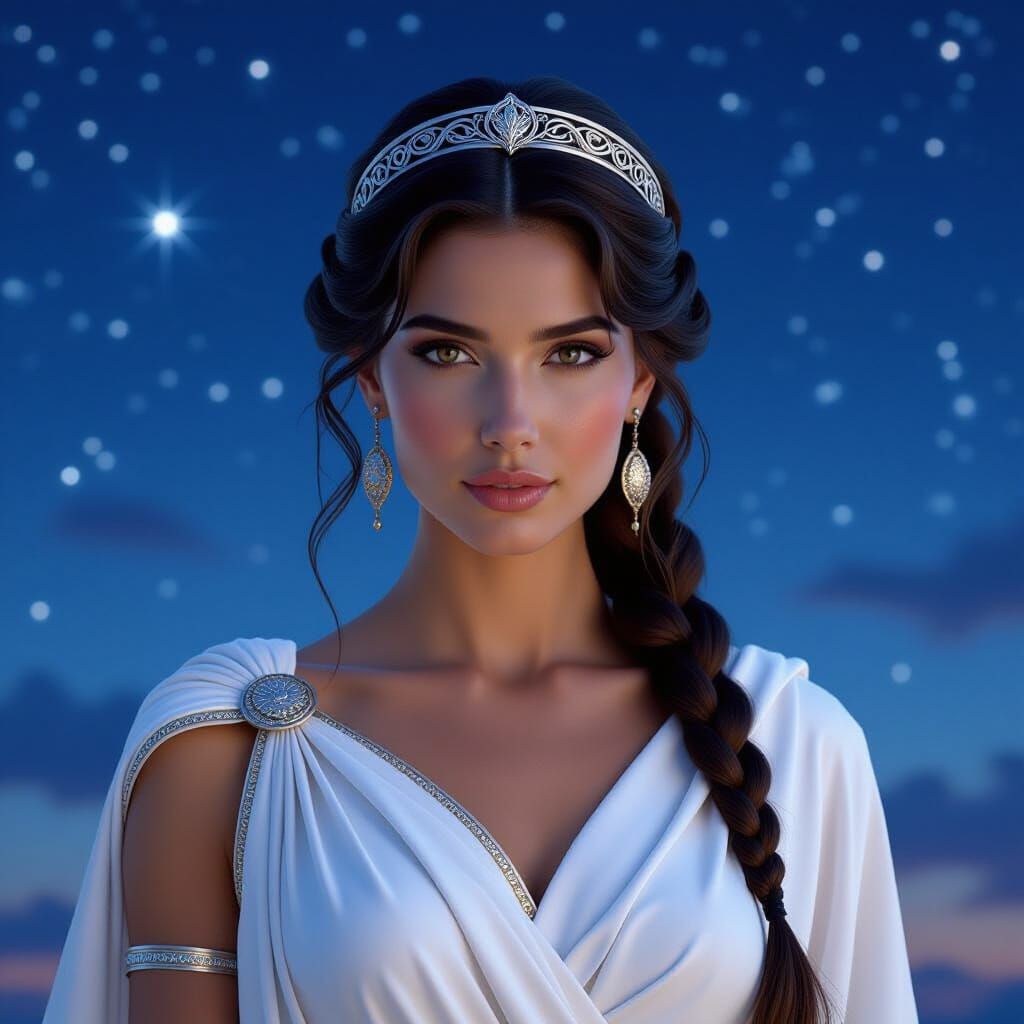 Astraea: Goddess of Virgo in Dark Fantasy Style