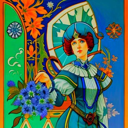 AI Image Art Nouveau Jugendstil Design
