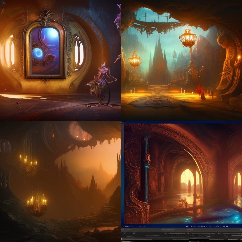 Fantastical Magic Mirror in Detailed Digital Painting