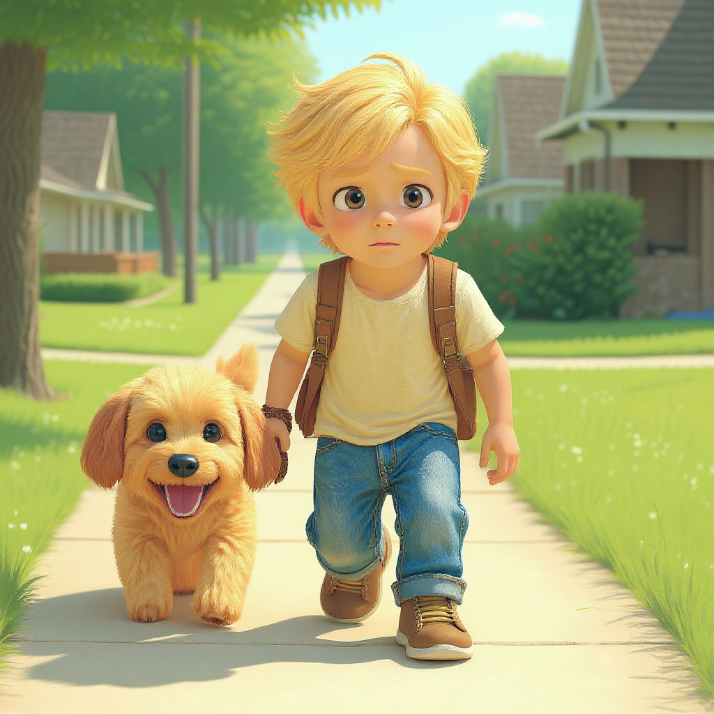 Teenager and Dog: A Study in Contrasting Moods