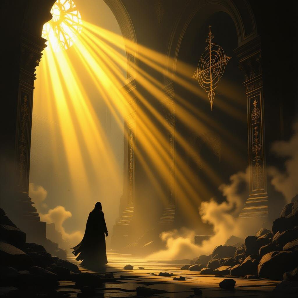 Epic Light vs Shadow Battle in Cinematic Style