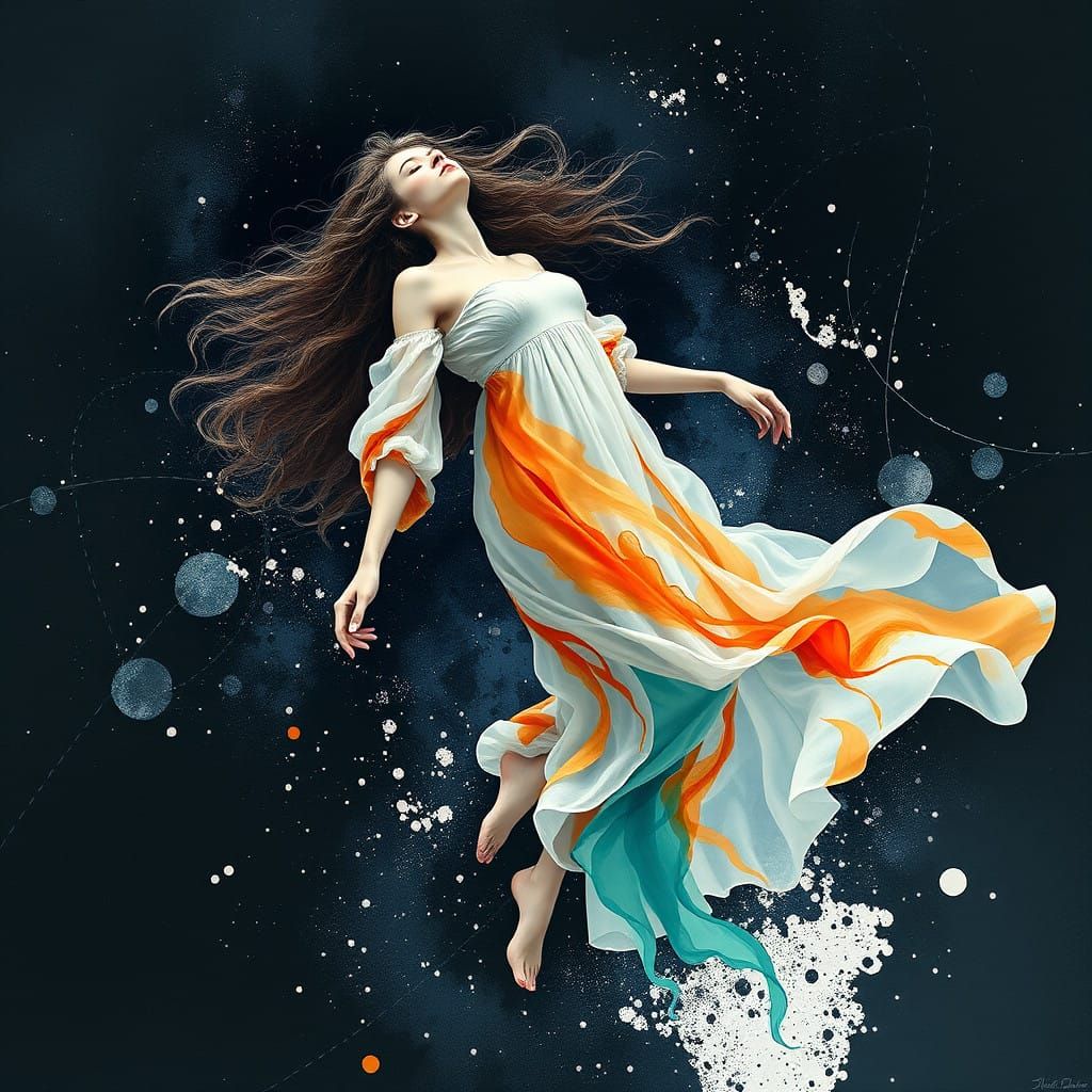 Ethereal Goddess in Art Nouveau Splendor