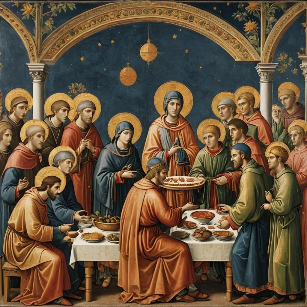 Food Presentation in the Style of Giotto