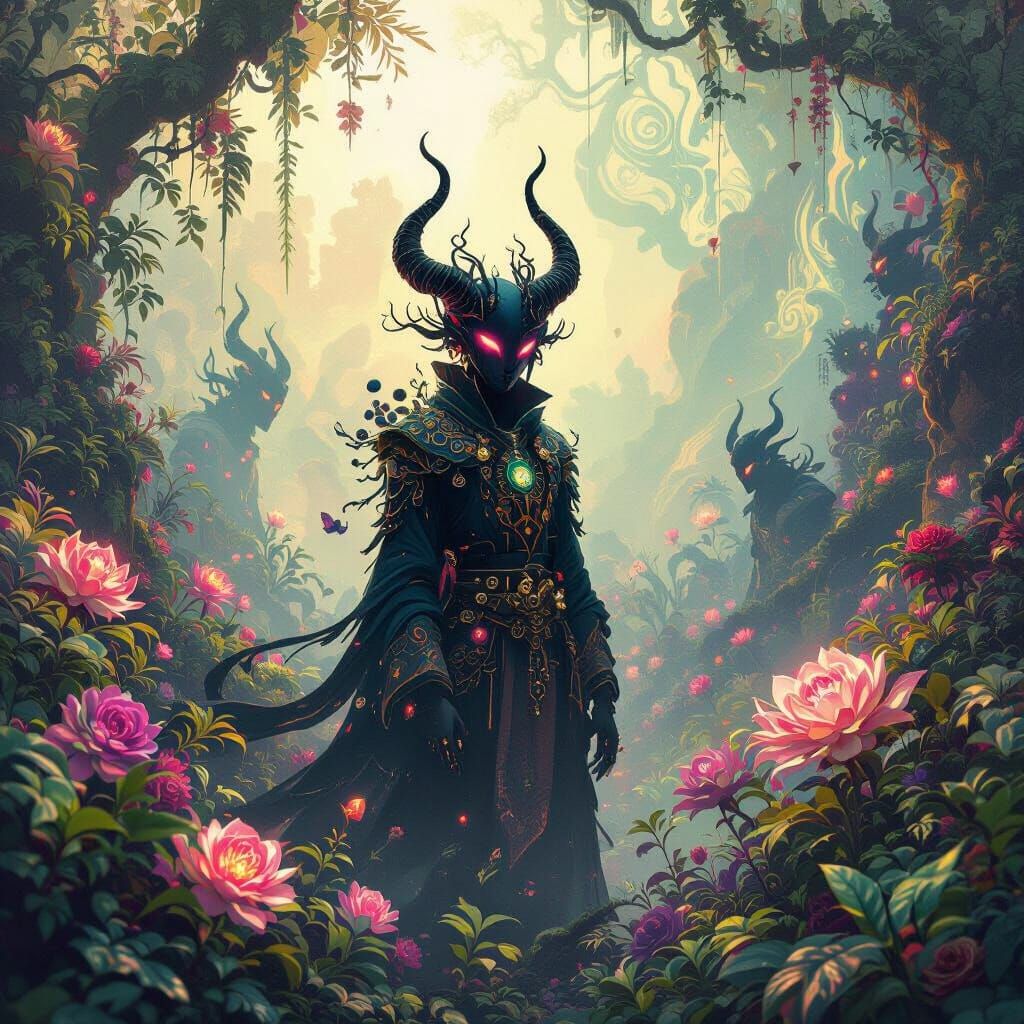 Ethereal Demons in a Noir Surrealist Realm