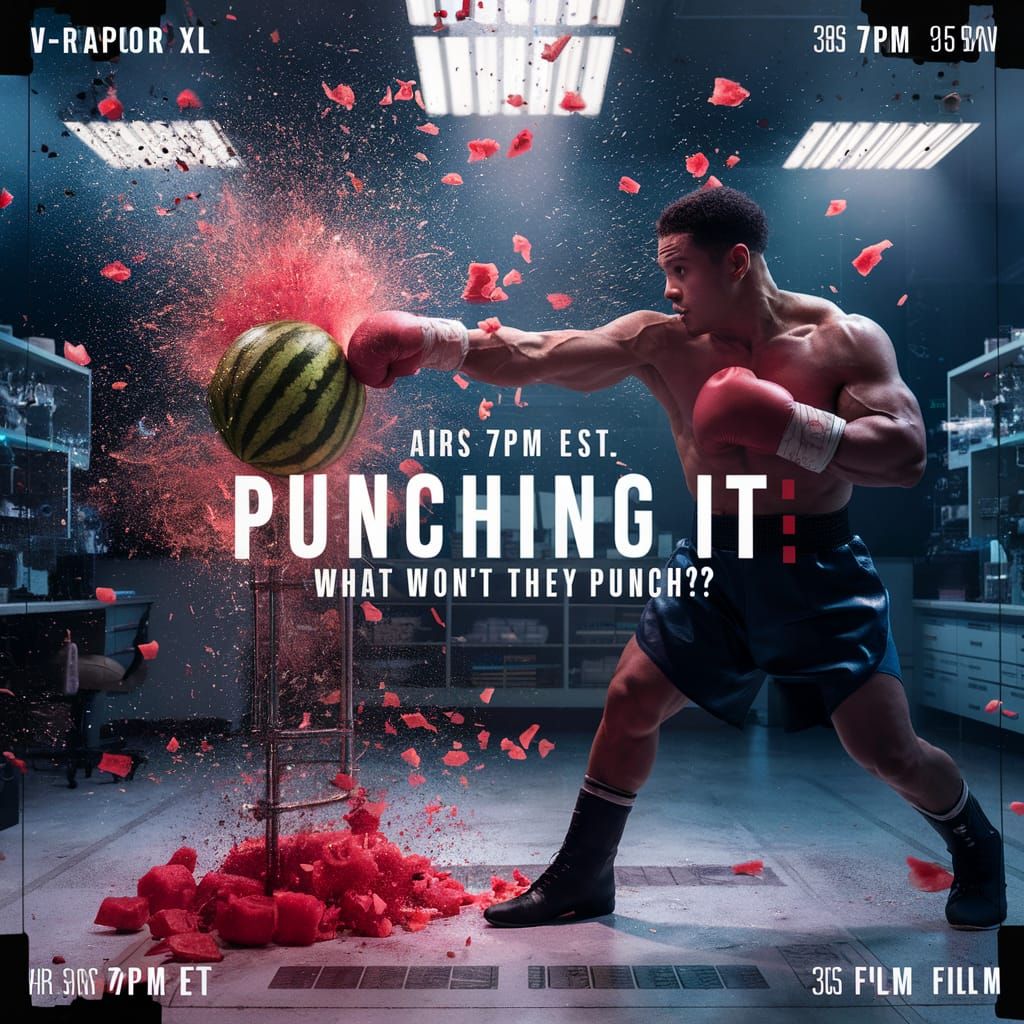 Boxer Punches Watermelon in Science Lab