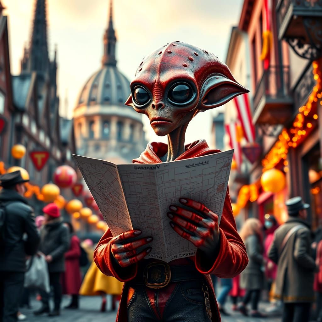 Alien in Cologne Carnival Celebrations