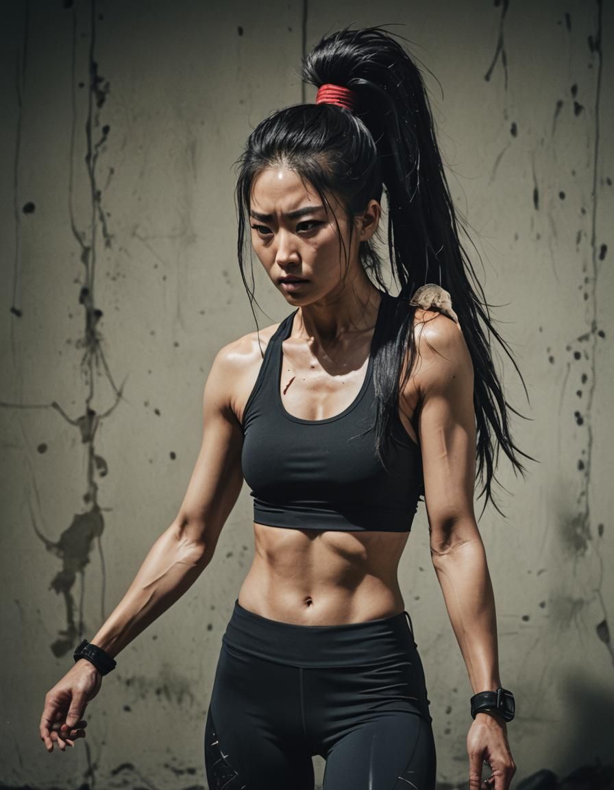 Realistic Portrait: Fit Woman Stretching