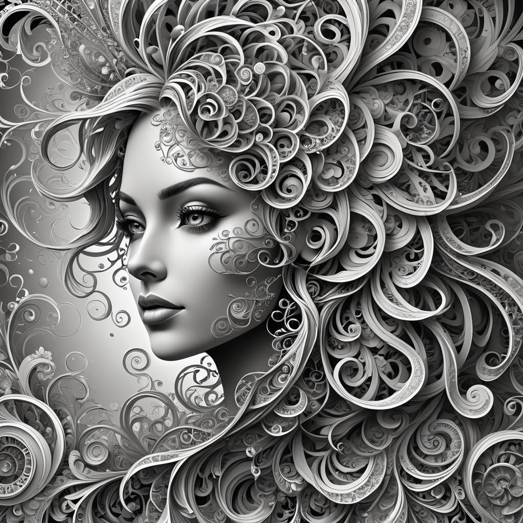 Joyful Imagination: Abstract Fractal Brain