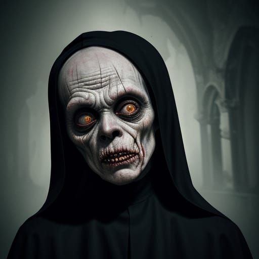 Gothic Horror Nun Confronts Crying Zombie Toddler in Ruined ...