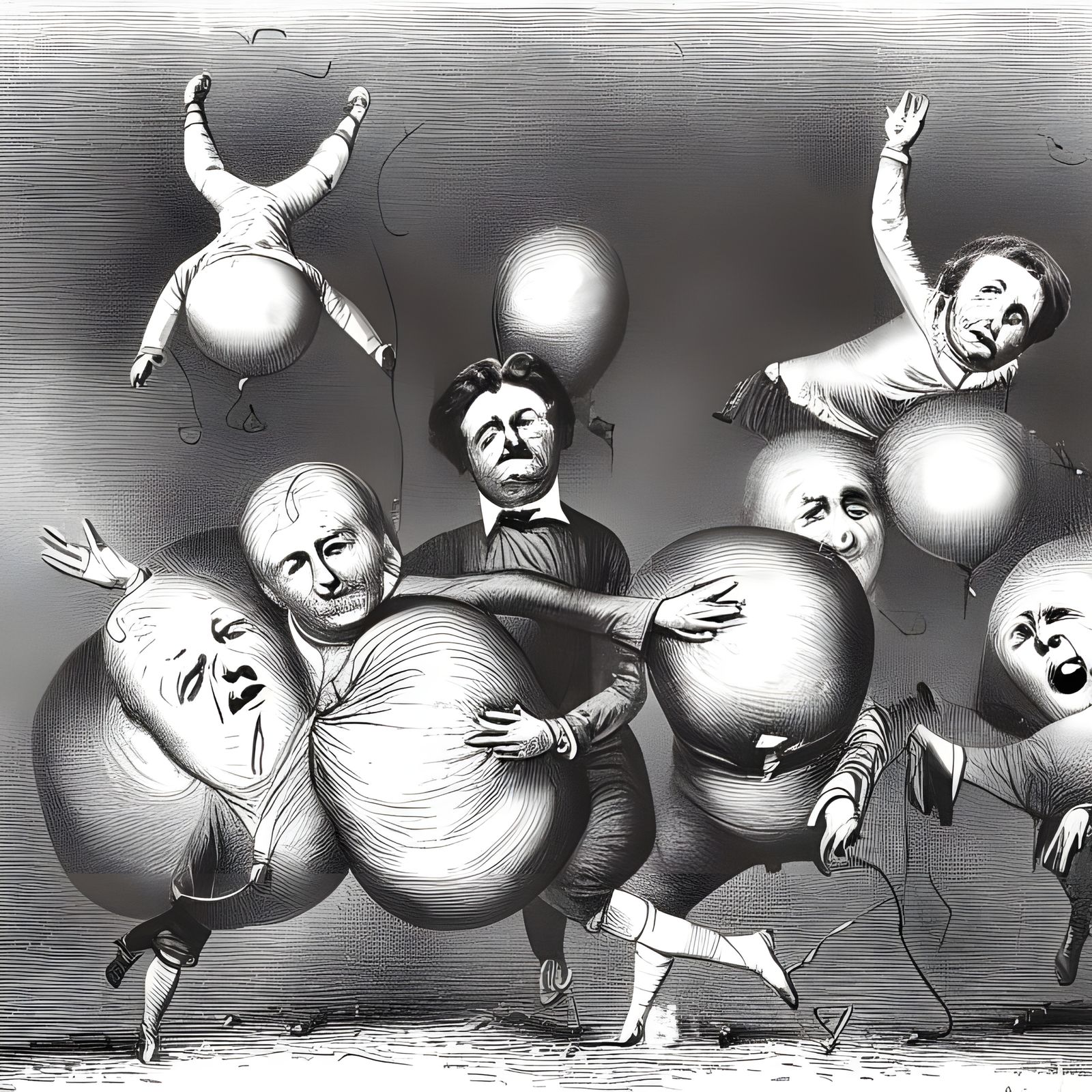 Balloon People at the Circus, 1879