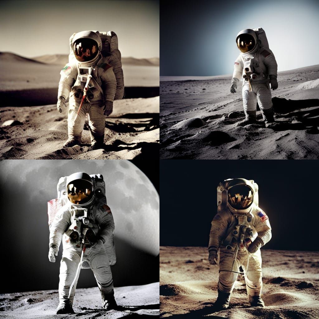 Vintage Astronauts on the Moon