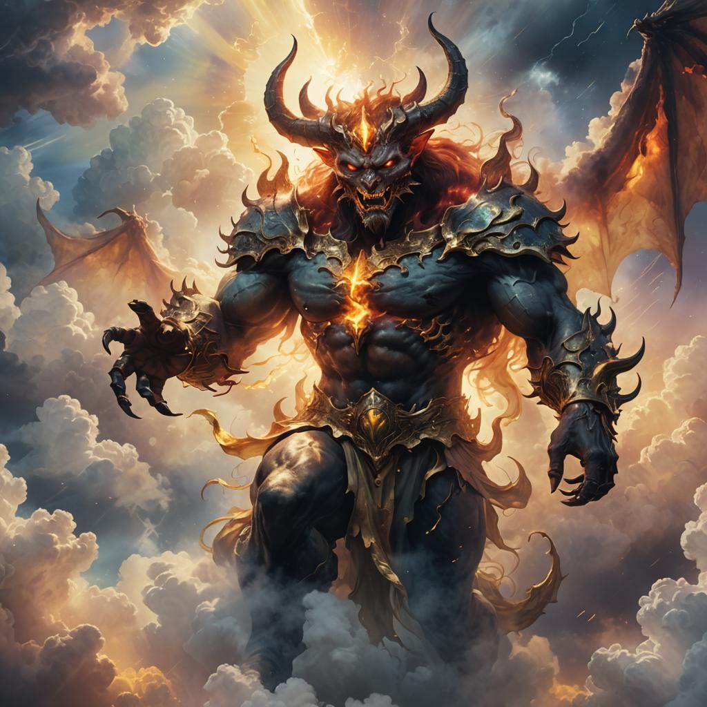 Ethereal Demon Reaching for Sunlight: Digital Art