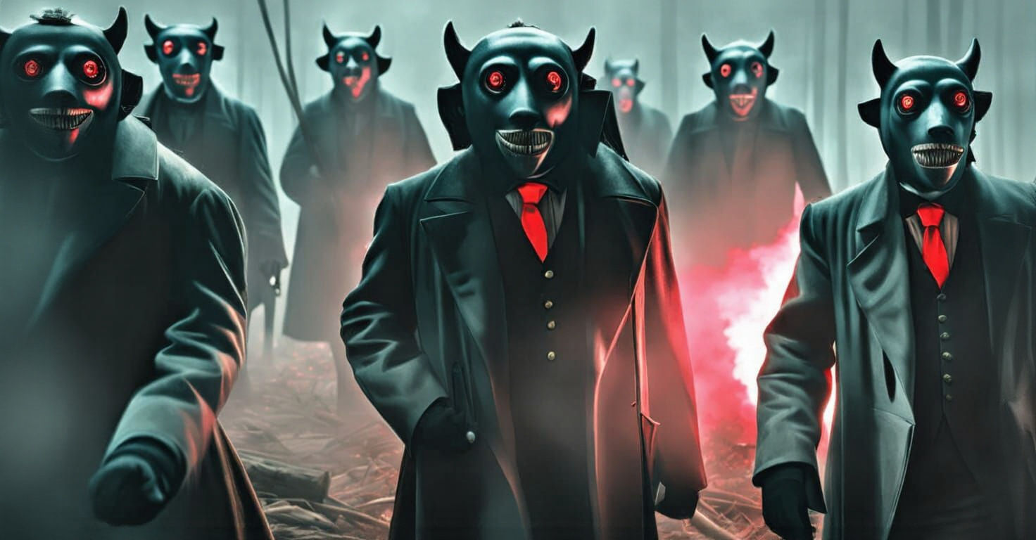 Revolutionary Crowd Emerges from Fog in Horror Style