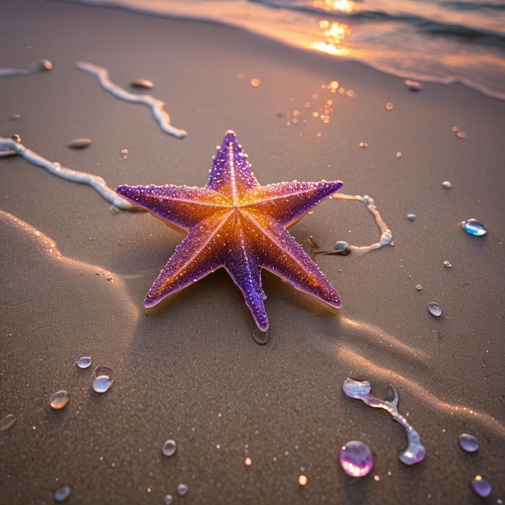 Ocean Star Sunset: Macro Photography with Bokeh