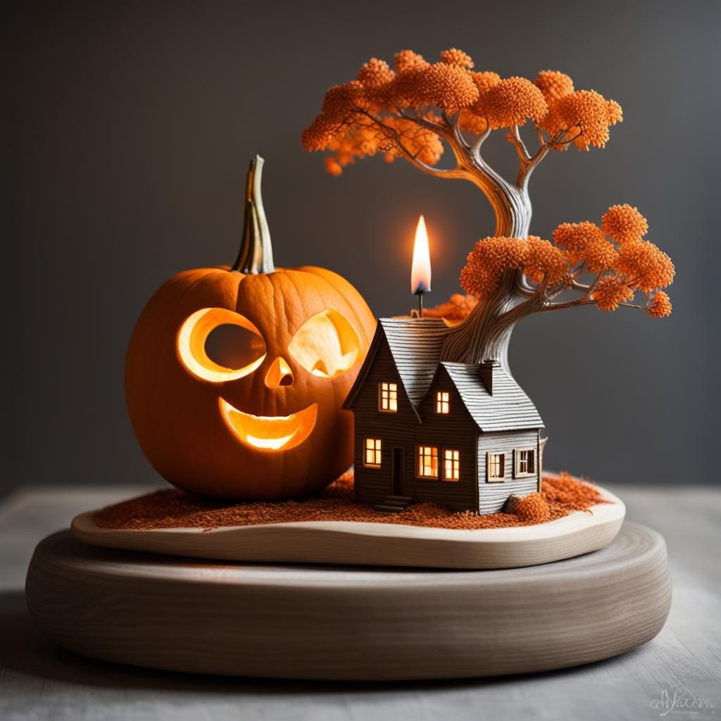 Pumpkin Carving: Landscape with Candlelight