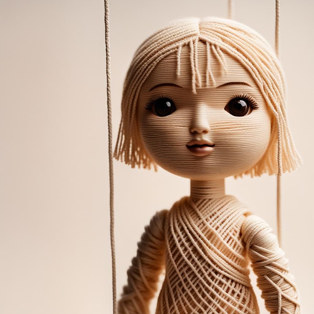 Intricate Macrame Doll Wall Decor in V-Ray Style