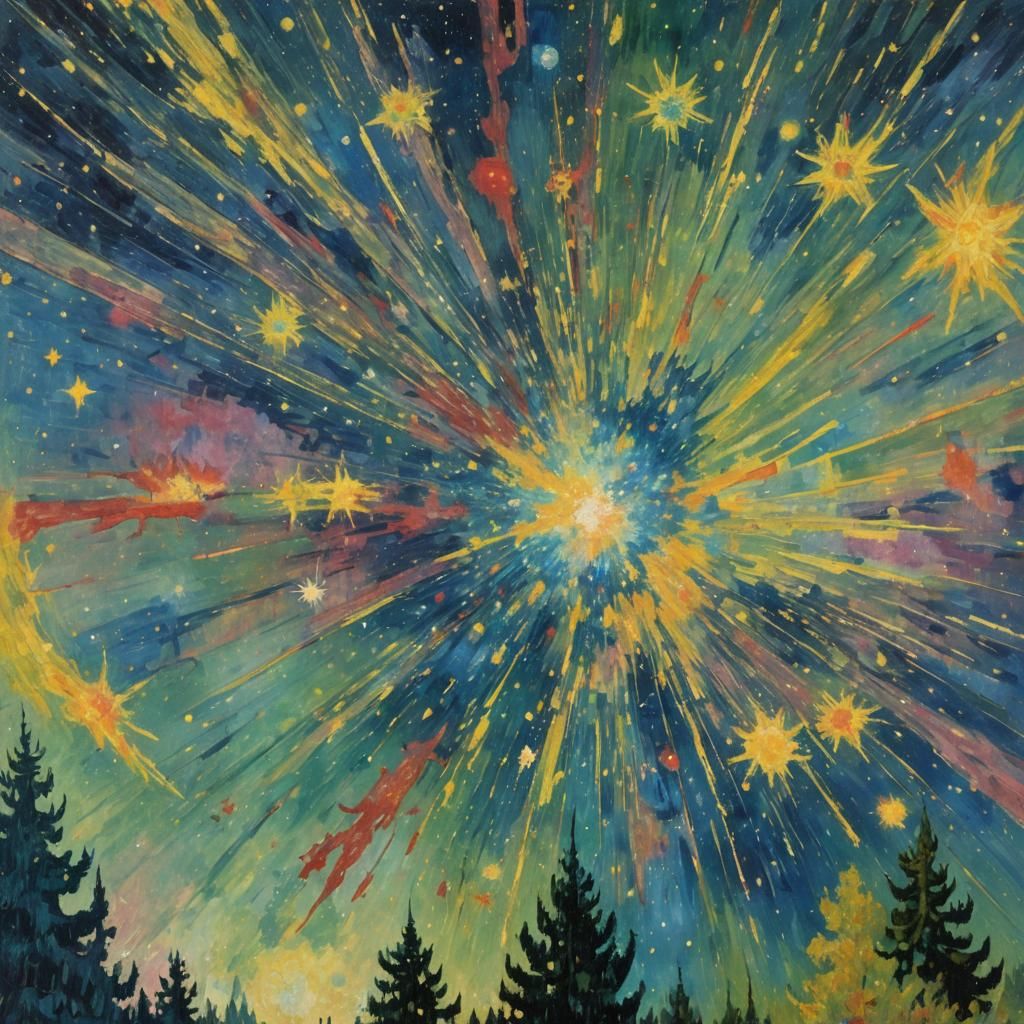 Exploded Stars Photobomb: Expressionist and Realist Styles